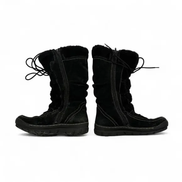 Bare Traps Dory Winter Boots Y2K Vintage size 7/12 Fur Lining Lace Uo Boots - Picture 3 of 8